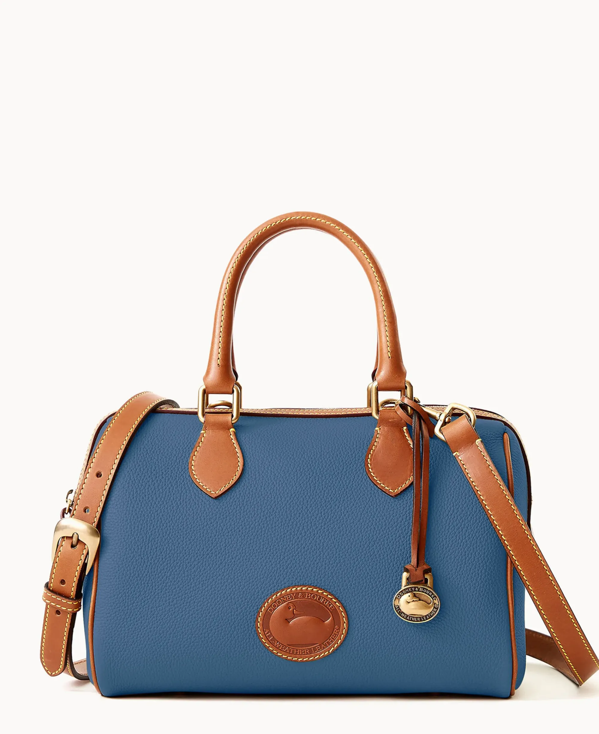 Dooney & Bourke Ready For the Getaway|Pebbled Leather<All Weather Leather 3.0 Barrel Satchel 28 Denim