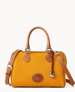 Dooney & Bourke Ready For the Getaway|Pebbled Leather<All Weather Leather 3.0 Barrel Satchel 28 Chamois