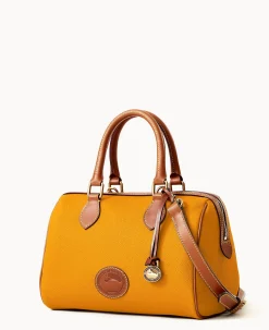 Dooney & Bourke Ready For the Getaway|Pebbled Leather<All Weather Leather 3.0 Barrel Satchel 28 Chamois