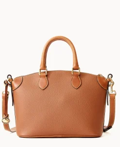 Dooney & Bourke Ready For the Getaway|Pebbled Leather<All Weather Leather 3.0 Domed Satchel 30 Caramel