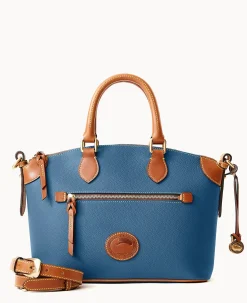 Dooney & Bourke Ready For the Getaway|Pebbled Leather<All Weather Leather 3.0 Domed Satchel 30 Denim