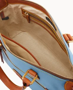 Dooney & Bourke Ready For the Getaway|Pebbled Leather<All Weather Leather 3.0 Domed Satchel 30 Denim