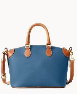 Dooney & Bourke Ready For the Getaway|Pebbled Leather<All Weather Leather 3.0 Domed Satchel 30 Denim