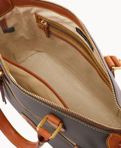 Dooney & Bourke Ready For the Getaway|Pebbled Leather<All Weather Leather 3.0 Domed Satchel 30 Black