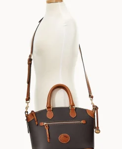 Dooney & Bourke Ready For the Getaway|Pebbled Leather<All Weather Leather 3.0 Domed Satchel 30 Black
