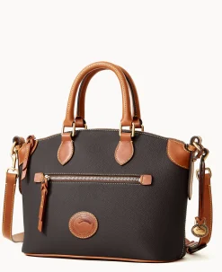 Dooney & Bourke Ready For the Getaway|Pebbled Leather<All Weather Leather 3.0 Domed Satchel 30 Black