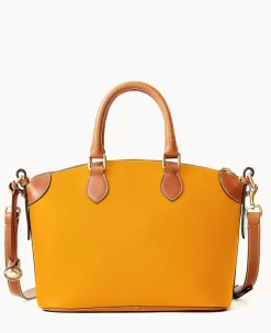 Dooney & Bourke Ready For the Getaway|Pebbled Leather<All Weather Leather 3.0 Domed Satchel 30 Chamois