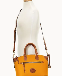Dooney & Bourke Ready For the Getaway|Pebbled Leather<All Weather Leather 3.0 Domed Satchel 30 Chamois