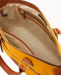 Dooney & Bourke Ready For the Getaway|Pebbled Leather<All Weather Leather 3.0 Domed Satchel 30 Chamois