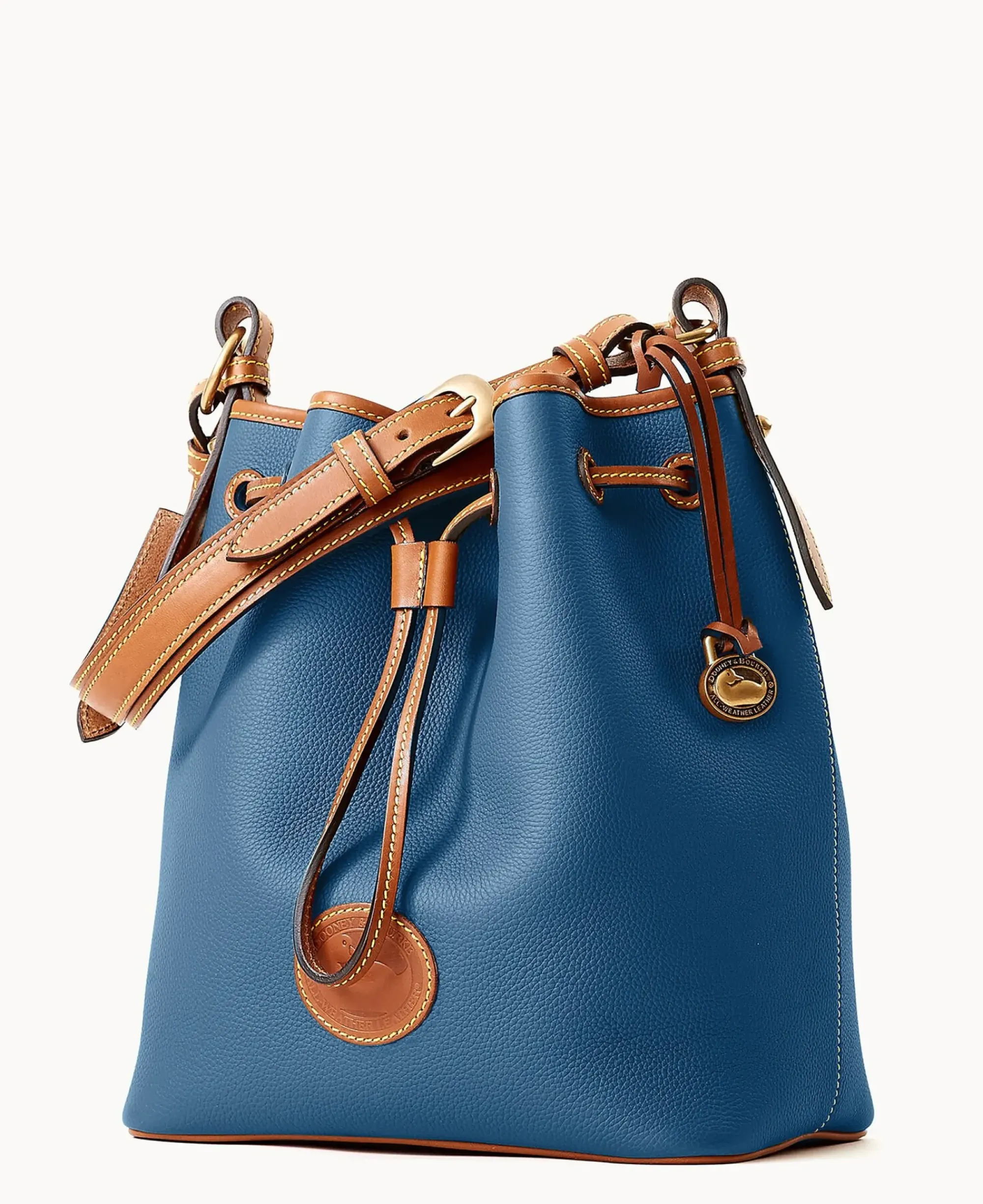 Dooney & Bourke Ready For the Getaway|Pebbled Leather<All Weather Leather 3.0 Drawstring 25 Denim