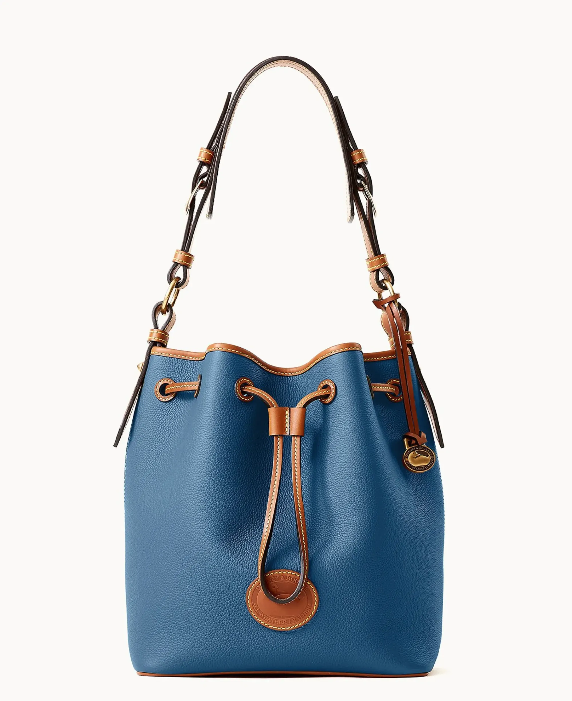 Dooney & Bourke Ready For the Getaway|Pebbled Leather<All Weather Leather 3.0 Drawstring 25 Denim