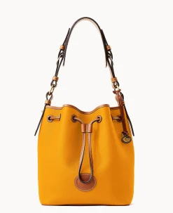 Dooney & Bourke Ready For the Getaway|Pebbled Leather<All Weather Leather 3.0 Drawstring 25 Chamois