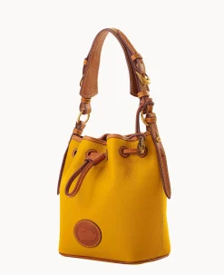 Dooney & Bourke Pebbled Leather|Mini Bags<All Weather Leather 3.0 Mini Drawstring 17 Chamois