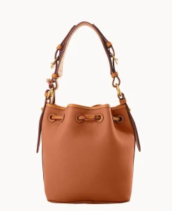 Dooney & Bourke Pebbled Leather|Mini Bags<All Weather Leather 3.0 Mini Drawstring 17 Caramel