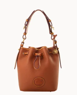 Dooney & Bourke Pebbled Leather|Mini Bags<All Weather Leather 3.0 Mini Drawstring 17 Caramel
