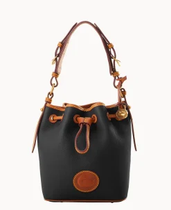 Dooney & Bourke Pebbled Leather|Mini Bags<All Weather Leather 3.0 Mini Drawstring 17 Black