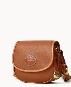 Dooney & Bourke Pebbled Leather|Mini Bags<All Weather Leather 3.0 Saddle Crossbody 20 Caramel