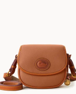 Dooney & Bourke Pebbled Leather|Mini Bags<All Weather Leather 3.0 Saddle Crossbody 20 Caramel