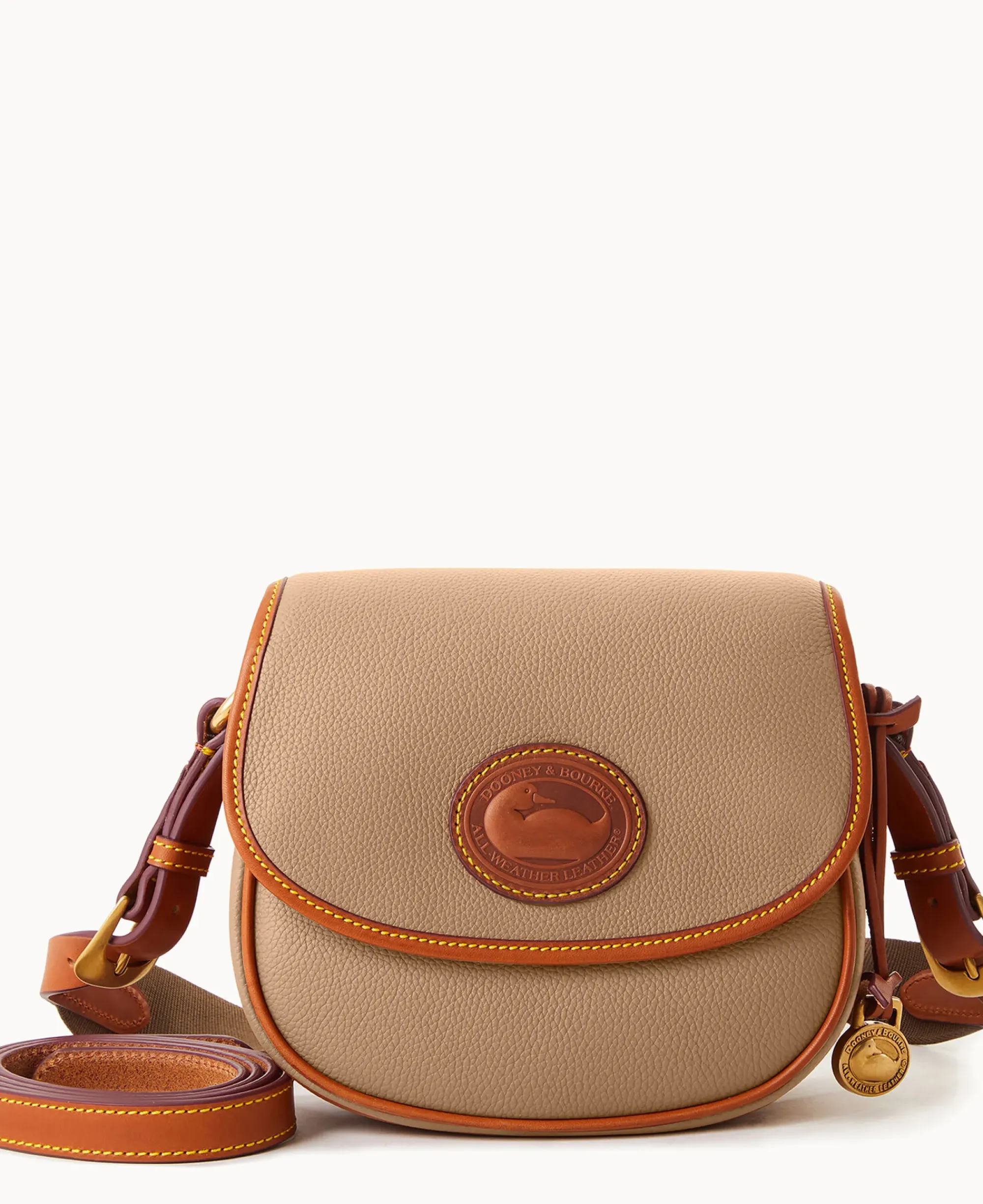 Dooney & Bourke Pebbled Leather|Mini Bags<All Weather Leather 3.0 Saddle Crossbody 20 Taupe