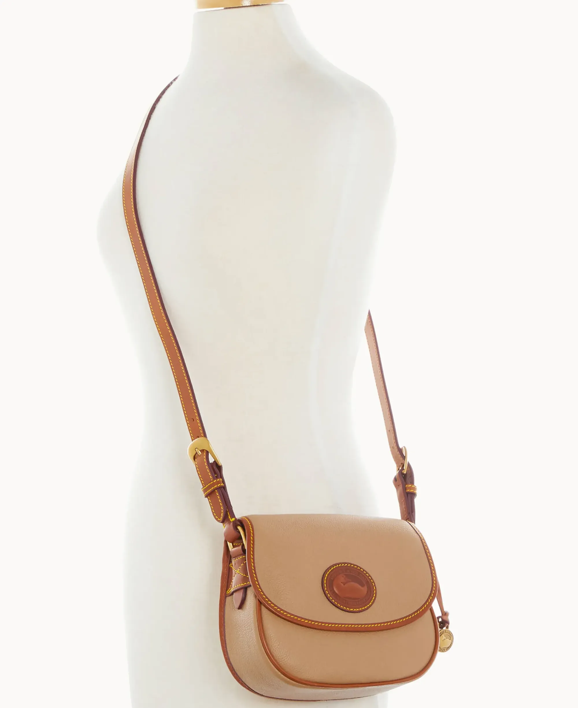 Dooney & Bourke Pebbled Leather|Mini Bags<All Weather Leather 3.0 Saddle Crossbody 20 Taupe