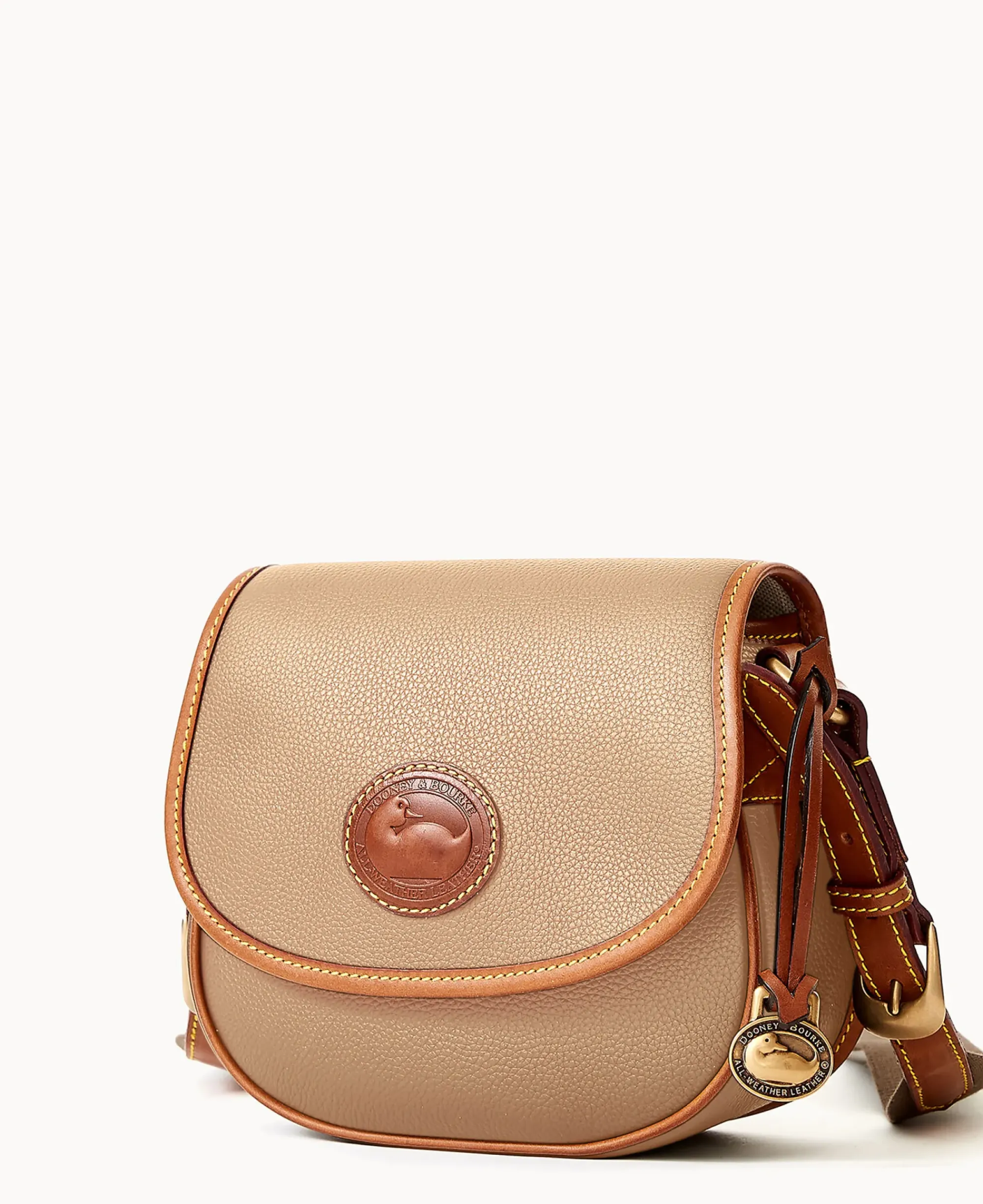 Dooney & Bourke Pebbled Leather|Mini Bags<All Weather Leather 3.0 Saddle Crossbody 20 Taupe