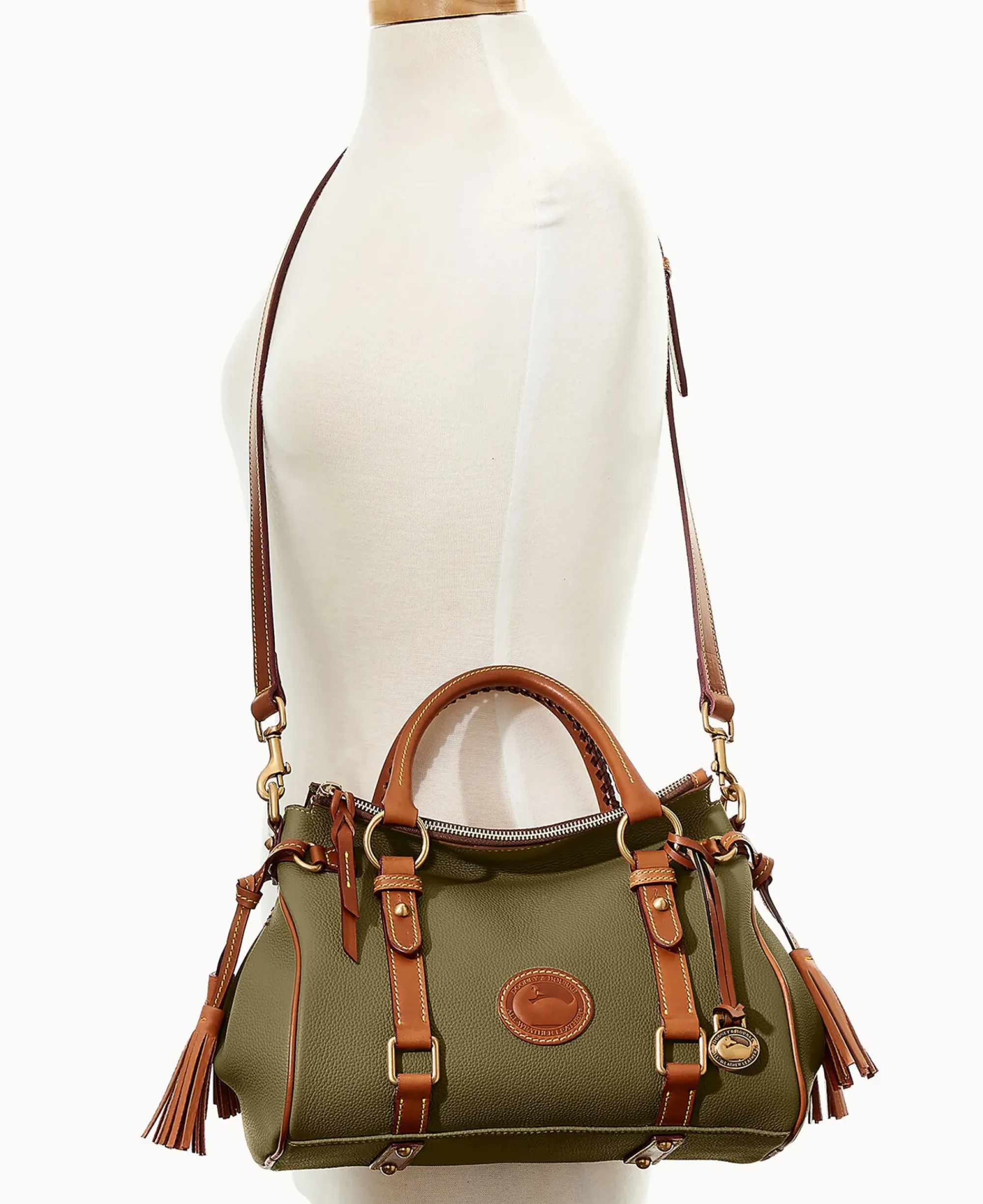 Dooney & Bourke Ready For the Getaway|Pebbled Leather<All Weather Leather 3.0 Satchel 30 Green