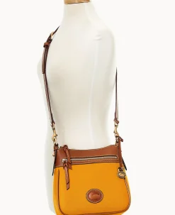 Dooney & Bourke Pebbled Leather|Mini Bags<All Weather Leather 3.0 Zip Top Crossbody 23 Chamois