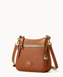 Dooney & Bourke Pebbled Leather|Mini Bags<All Weather Leather 3.0 Zip Top Crossbody 23 Caramel