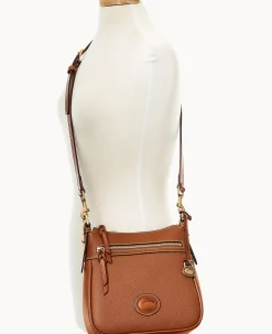 Dooney & Bourke Pebbled Leather|Mini Bags<All Weather Leather 3.0 Zip Top Crossbody 23 Caramel