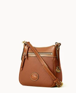 Dooney & Bourke Pebbled Leather|Mini Bags<All Weather Leather 3.0 Zip Top Crossbody 23 Caramel