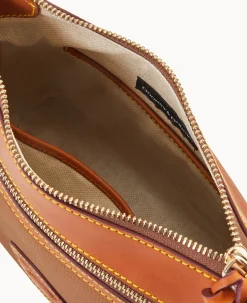 Dooney & Bourke Pebbled Leather|Mini Bags<All Weather Leather 3.0 Zip Top Crossbody 23 Caramel