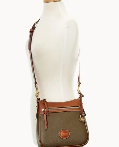 Dooney & Bourke Pebbled Leather|Mini Bags<All Weather Leather 3.0 Zip Top Crossbody 23 Green