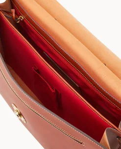 Dooney & Bourke The Alto Collection|Smooth Leather<Alto Double Gusset Buckle Brief Case Saddle