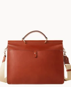 Dooney & Bourke The Alto Collection|Smooth Leather<Alto Double Gusset Buckle Brief Case Saddle