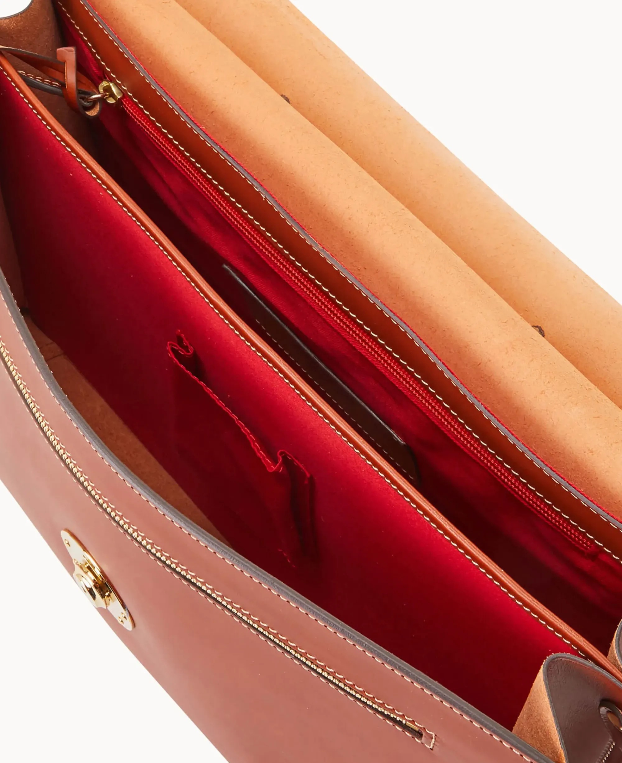 Dooney & Bourke The Alto Collection|Smooth Leather<Alto Double Gusset Buckle Brief Case Saddle