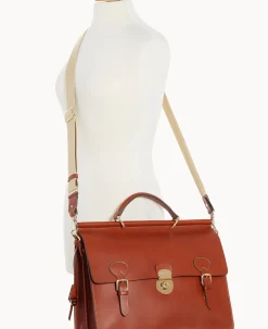Dooney & Bourke The Alto Collection|Smooth Leather<Alto Double Gusset Buckle Brief Case Saddle