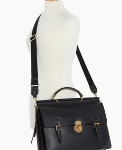 Dooney & Bourke The Alto Collection|Smooth Leather<Alto Double Gusset Buckle Brief Case Black