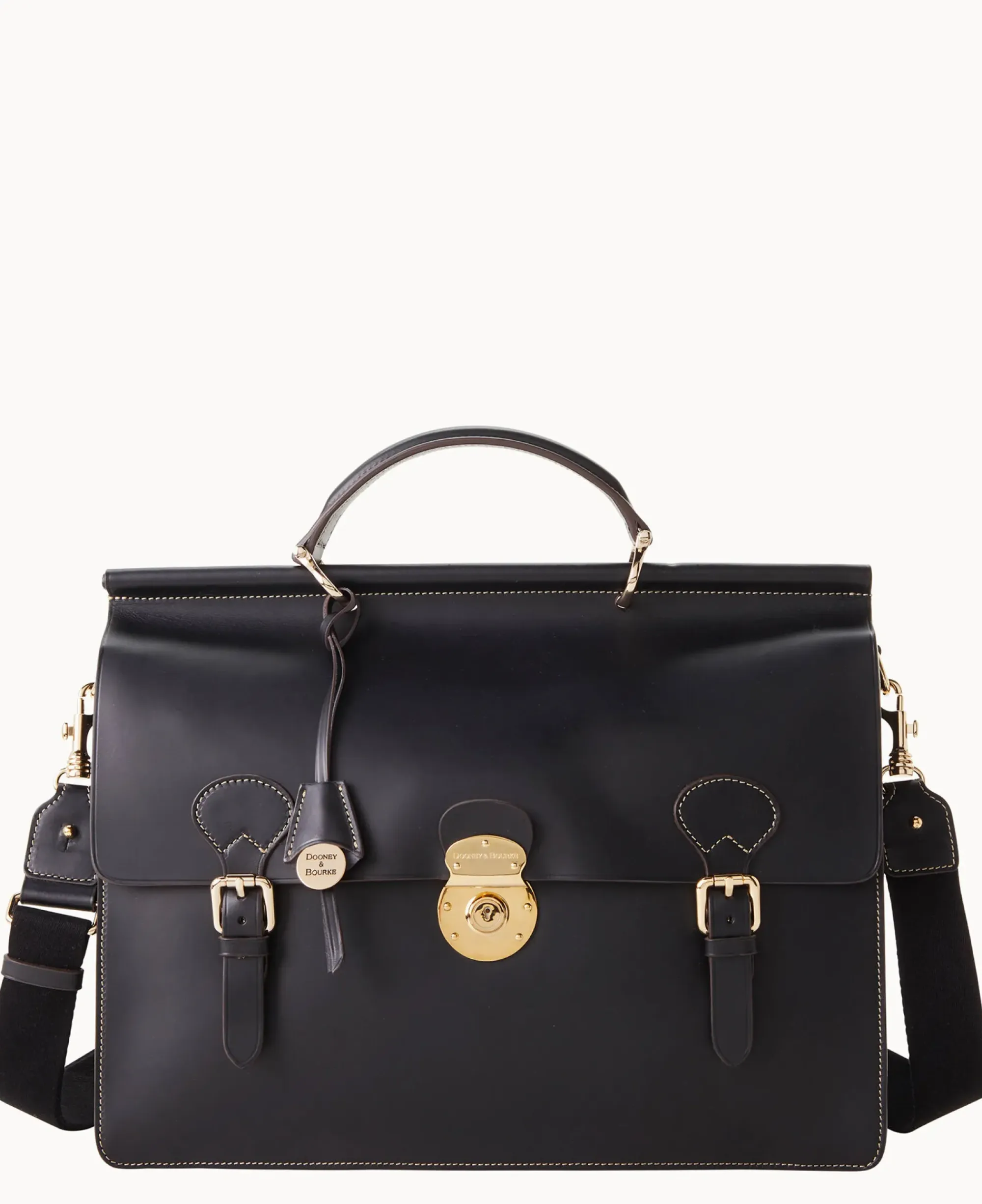 Dooney & Bourke The Alto Collection|Smooth Leather<Alto Double Gusset Buckle Brief Case Black