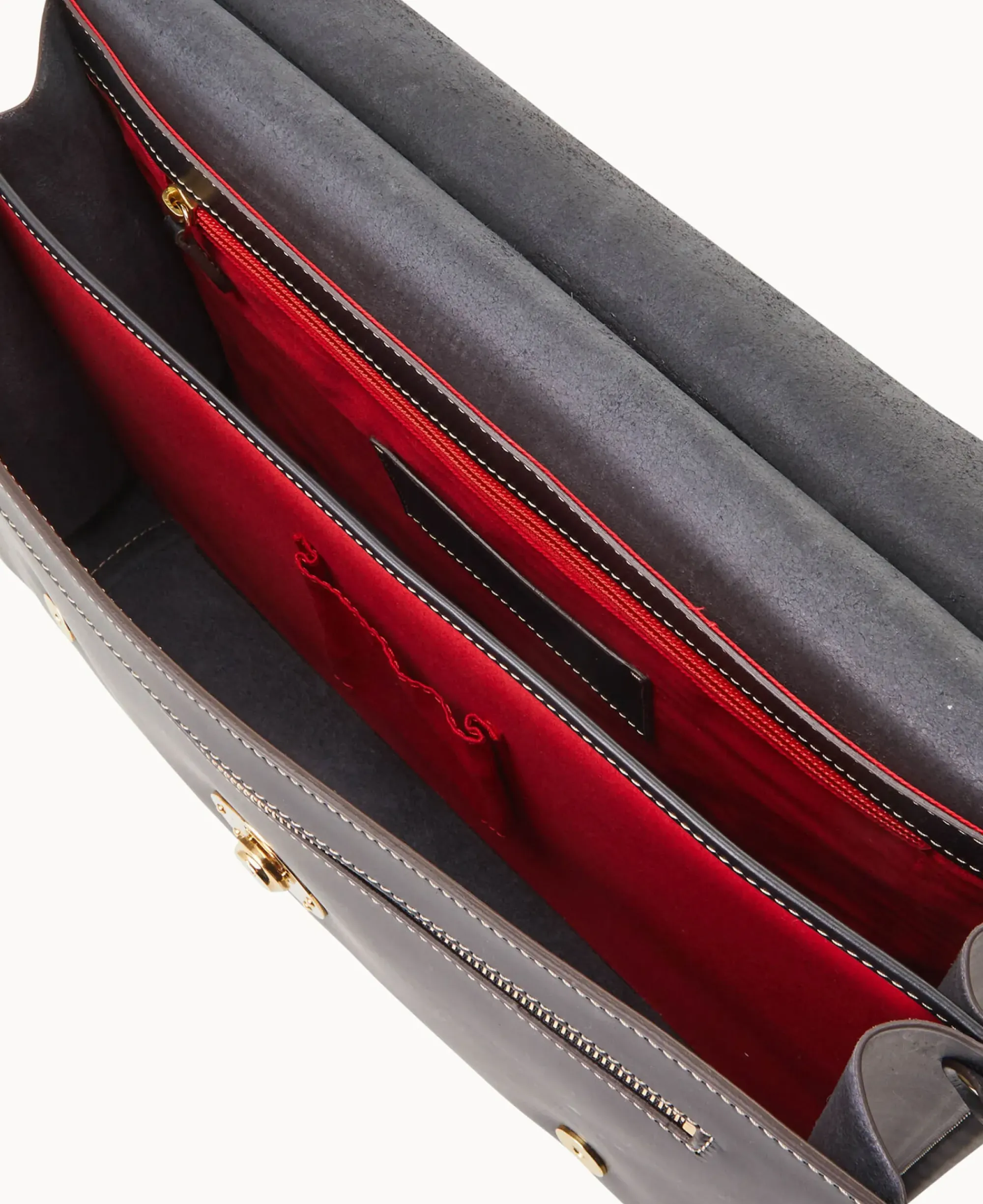 Dooney & Bourke The Alto Collection|Smooth Leather<Alto Double Gusset Buckle Brief Case Black