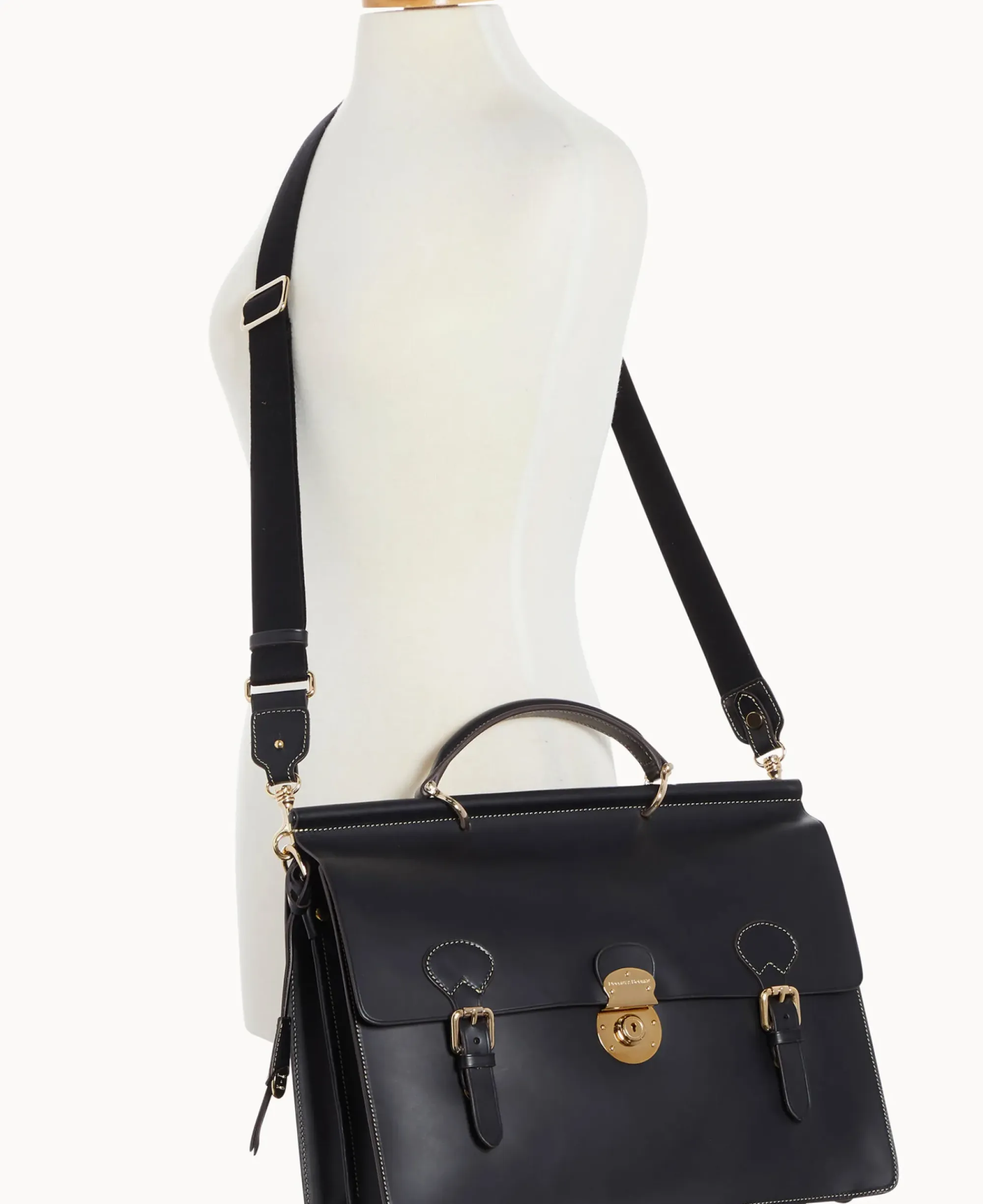 Dooney & Bourke The Alto Collection|Smooth Leather<Alto Double Gusset Buckle Brief Case Black