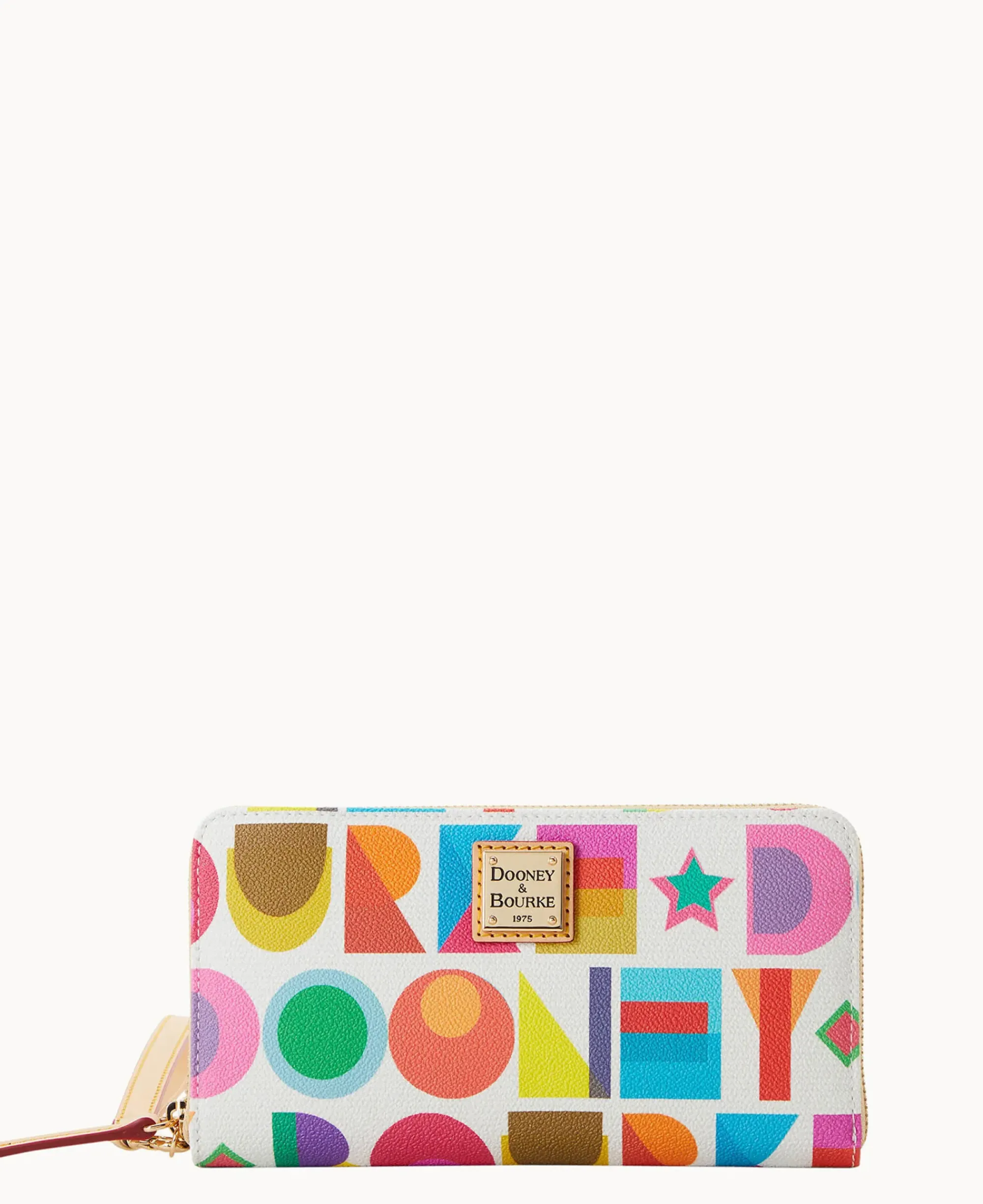 Dooney & Bourke The Art Deco Collection|Grab and Go<Art Deco Large Zip Around Wristlet White