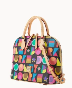 Dooney & Bourke Spring Style|Printed Fabric<Art Deco Zip Zip Satchel Black