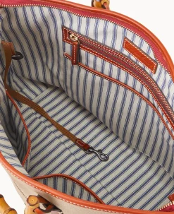 Dooney & Bourke Ready For the Getaway|Printed Fabric<Bamboo Handle Tote Khaki