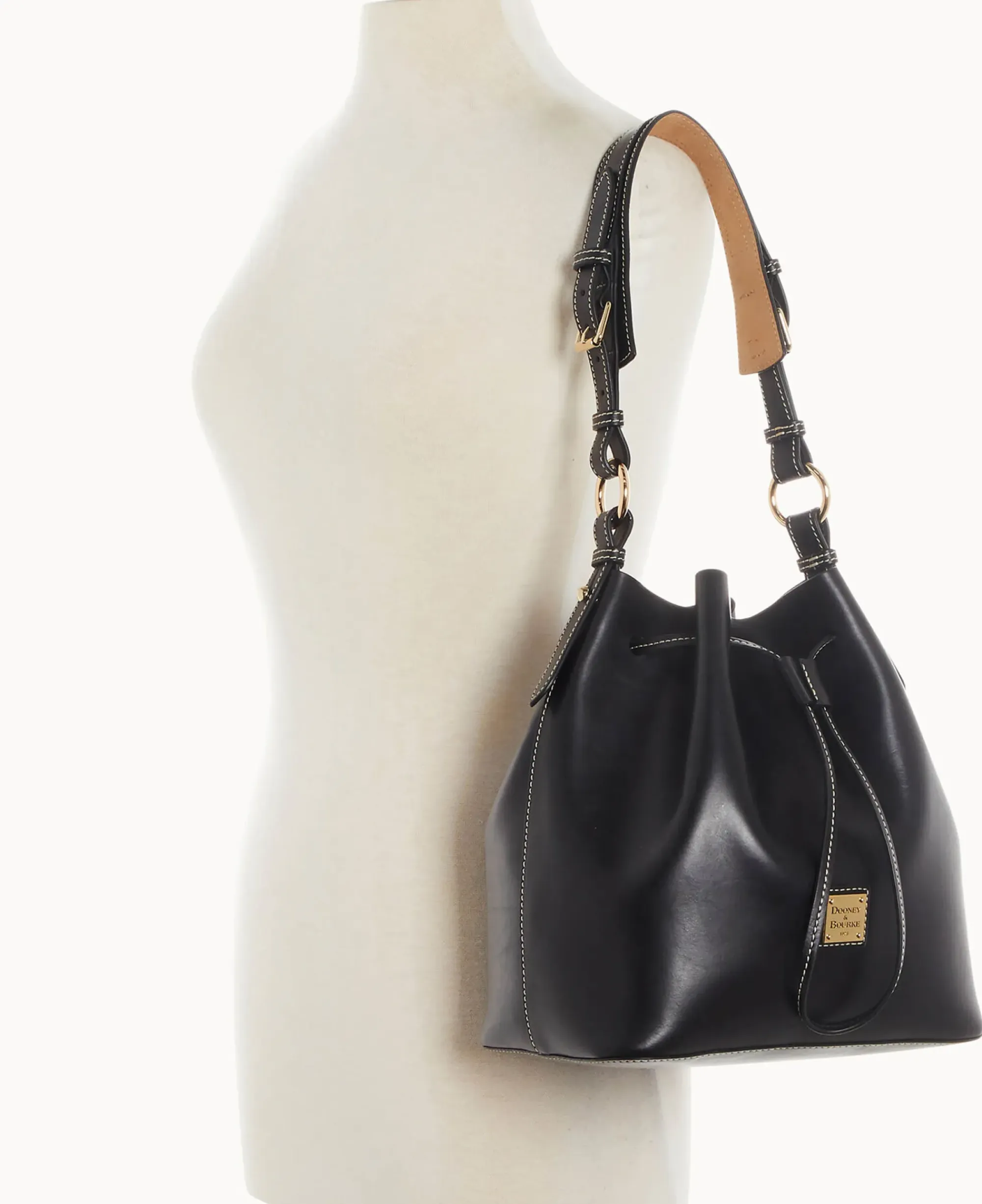 Dooney & Bourke Smooth Leather|Shoulder Bags<Belmar Drawstring 25 Black
