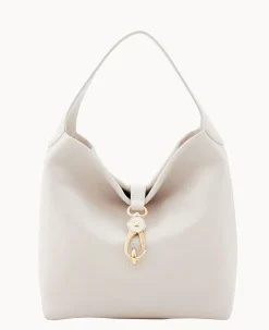 Dooney & Bourke Ready For the Getaway|Pebbled Leather<Belvedere Logo Lock Shoulder Bag Fog