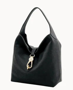 Dooney & Bourke Ready For the Getaway|Pebbled Leather<Belvedere Logo Lock Shoulder Bag Black