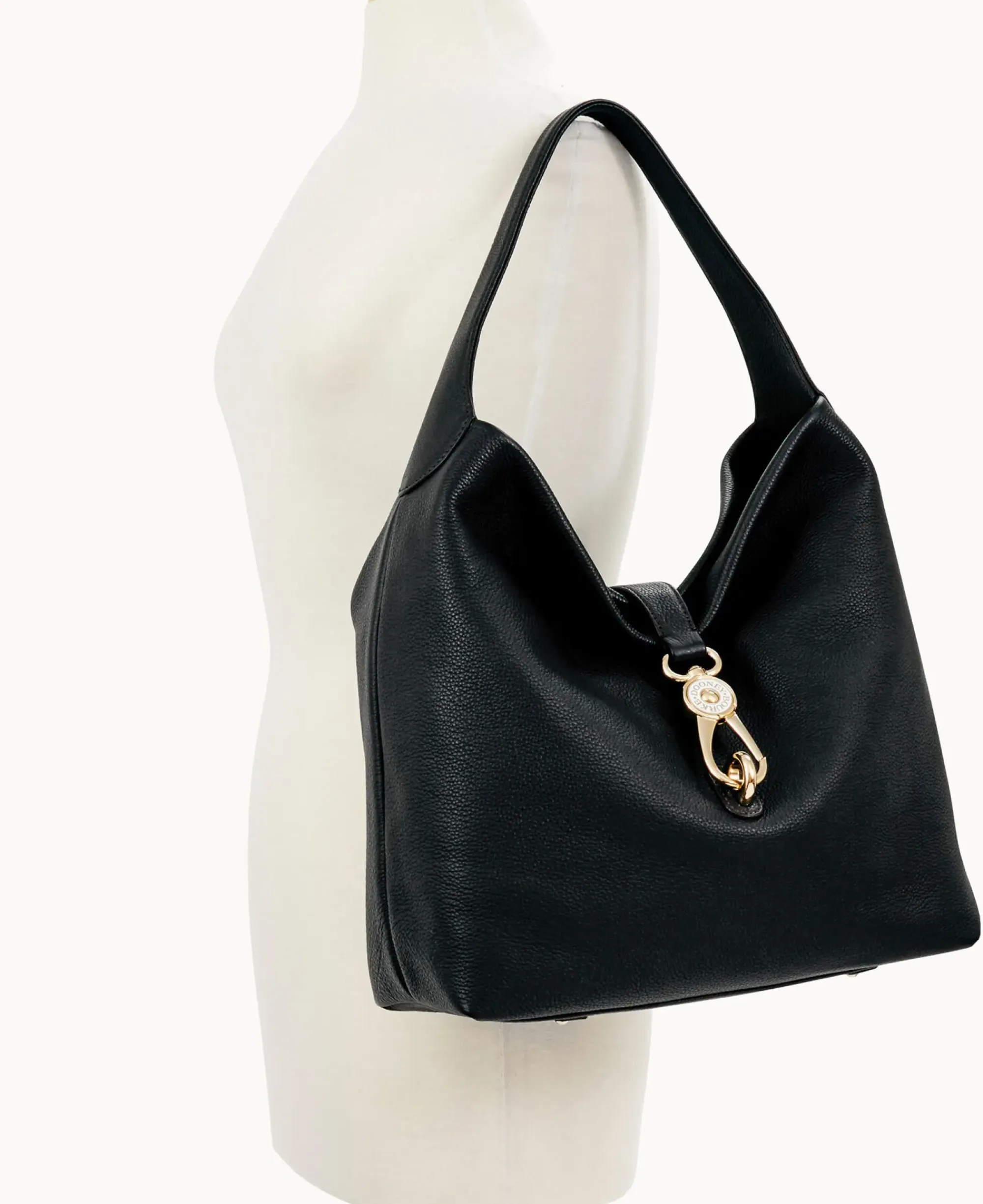 Dooney & Bourke Ready For the Getaway|Pebbled Leather<Belvedere Logo Lock Shoulder Bag Black