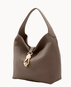 Dooney & Bourke Ready For the Getaway|Pebbled Leather<Belvedere Logo Lock Shoulder Bag Taupe