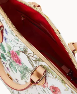 Dooney & Bourke Spring Style|Printed Fabric<Botanical Collection Geena Satchel White