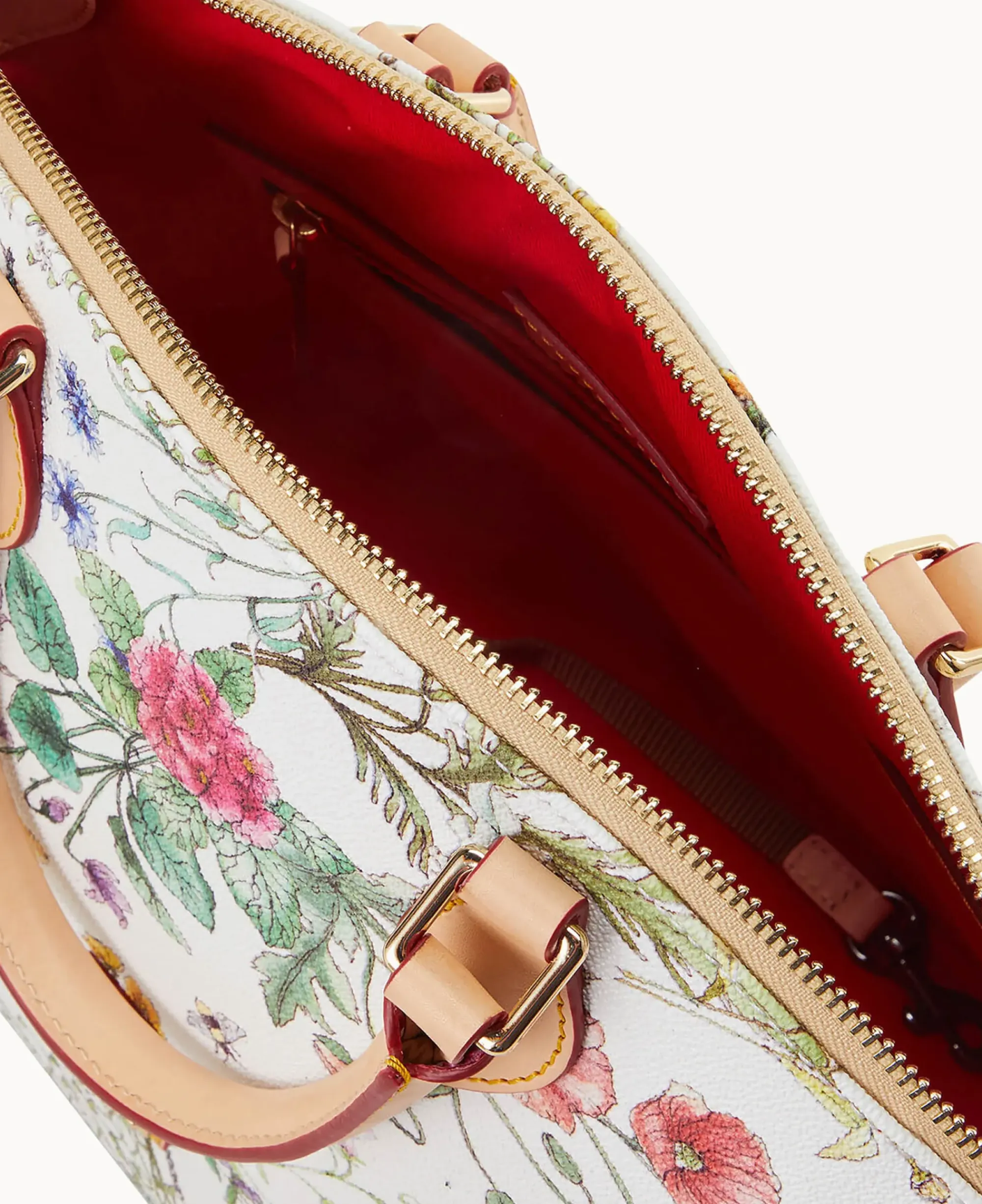 Dooney & Bourke Spring Style|Printed Fabric<Botanical Collection Geena Satchel White